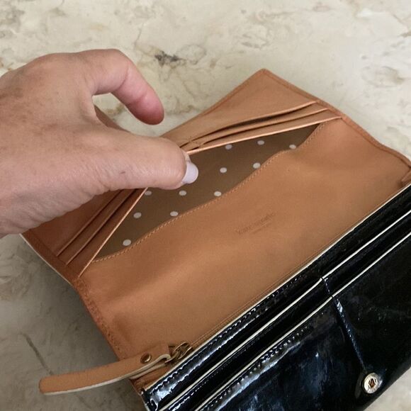 Kate Spade Black Patent BiFold Wallet - Picture 7 of 12